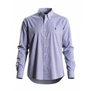 Ralph Lauren Button Down Shirt Plaid Blue Red Long Sleeve Mens Size L‎